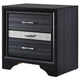 Naima Nightstand | 3 Drawers | Black & Silver Finish