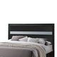 Wooden Twin Size bed with Bracket Legs and Crystal Accented Headboard Black AMF-25910T