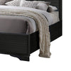 Wooden Twin Size bed with Bracket Legs and Crystal Accented Headboard Black AMF-25910T
