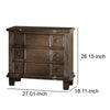 Three Drawer Nightstand With Round Knobs Side Metal Glide In Weathered Oak Finish - ACME