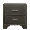 Gray Nightstand | 2 Drawers | Bracket Legs