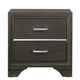 Gray Nightstand | 2 Drawers | Bracket Legs