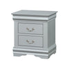 Gray Nightstand | 2 Drawers | Traditional Style | Bracket Base