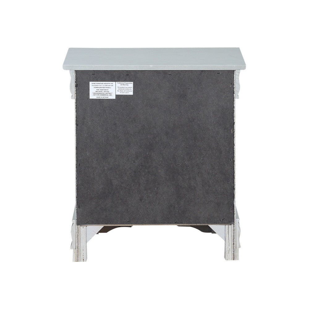 Gray Nightstand | 2 Drawers | Traditional Style | Bracket Base AMF-26733