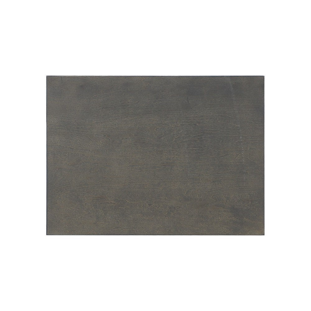 Traditional Style Wooden Nightstand with Two Drawers and Metal Handles Dark Gray AMF-26793