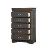 Dark Gray Chest | 5 Drawers | Traditional Style | Bracket Base