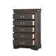 Dark Gray Chest | 5 Drawers | Traditional Style | Bracket Base