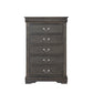 Traditional Style Five Drawer Wooden Chest with Bracket Base, Dark Gray - 26796