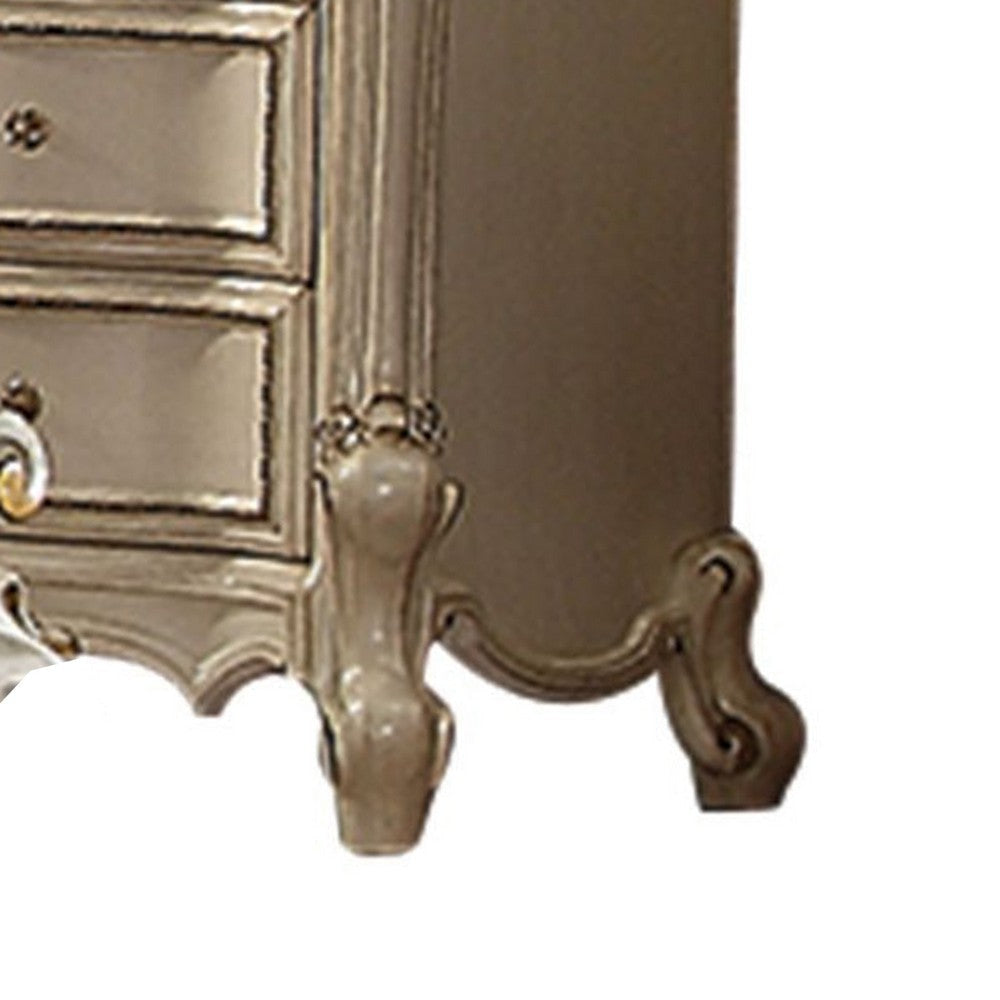 Five Drawer Chest With Cabriole Legs Antique Pearl & Cherry Oak AMF-26906