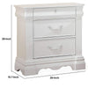 Lavinia Nightstand | 3 Drawers | Hidden Top Drawer | Scalloped Feet | White