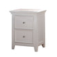 Contemporary Style Wood and Metal Nightstand with 2 Drawers, White - 30599