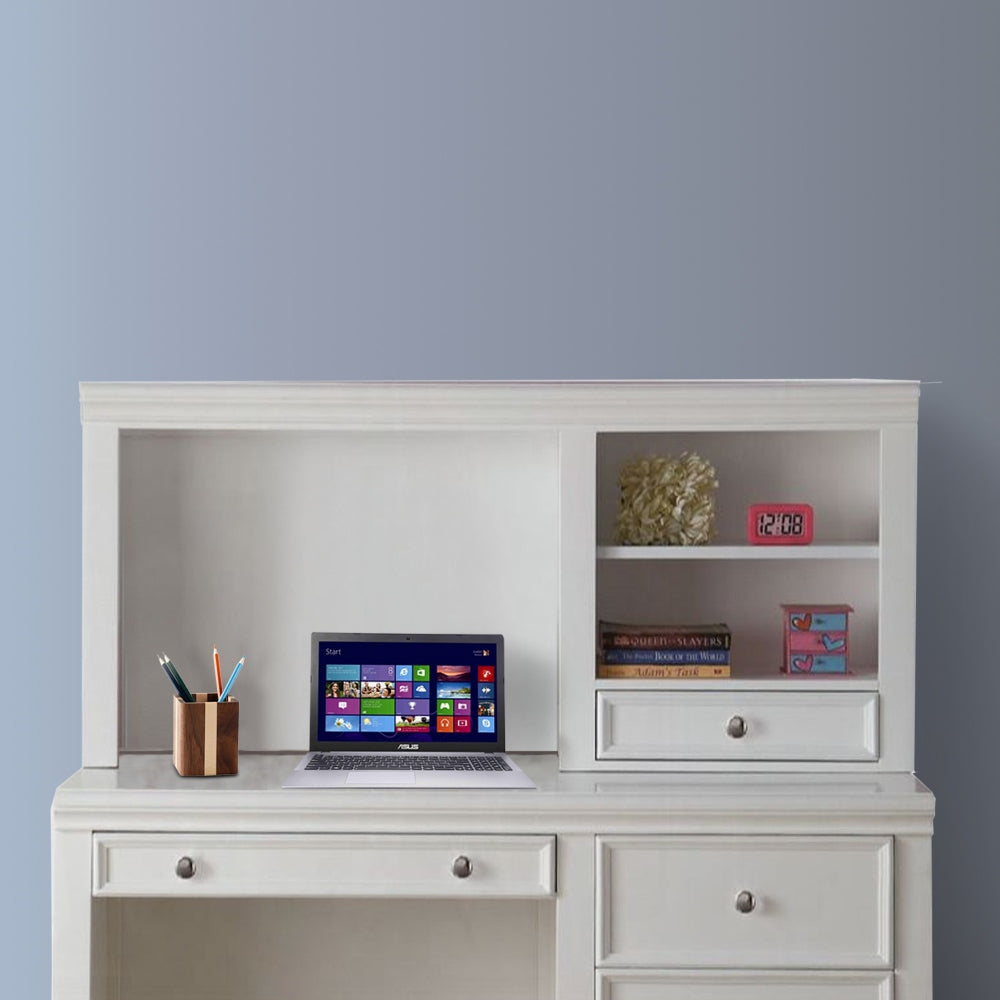 Contemporary Wood Computer Hutch with Two Open Shelves and One Drawer, Brown By Casagear Home