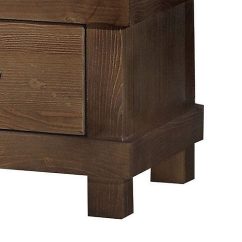 Oakridge Nightstand | 2 Drawers | Metal Handles | Antique Oak