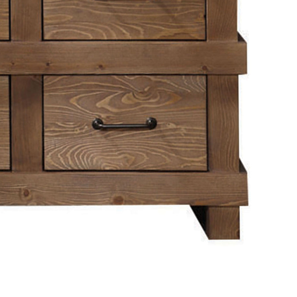 Capacious Wooden Dresser, Antique Oak By ACME