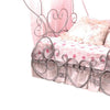 Classic Metal Twin Size Canopy Bed with Scrollwork Design Silver AMF-37190T