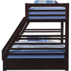 Espresso Bunk Bed | Twin XL/Queen | Wood Frame | Drawers AMF-37425