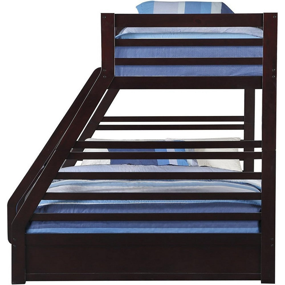 Espresso Bunk Bed | Twin XL/Queen | Wood Frame | Drawers AMF-37425