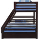 Espresso Bunk Bed | Twin XL/Queen | Wood Frame | Drawers AMF-37425