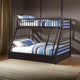 Espresso Bunk Bed | Twin XL/Queen | Wood Frame | Drawers