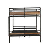 Queen Over Queen Size Metal Bunk Bed with Ladder Black and Brown AMF-37730