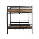 Queen Over Queen Size Metal Bunk Bed with Ladder Black and Brown AMF-37730