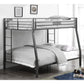 Metal Full XL/Queen Bunk Bed, Black Sand By Casagear Home