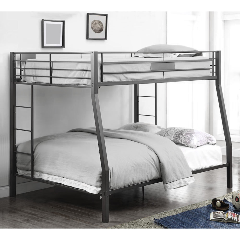 Metal Full XL/Queen Bunk Bed, Black Sand By Casagear Home