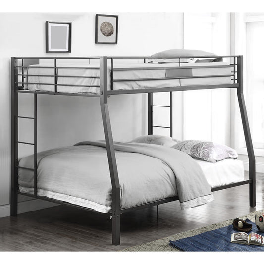 Metal Full XL/Queen Bunk Bed Black Sand By Casagear Home AMF-38005