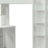 Wooden Twin Size Loft Bunk Bed with Workstation White and Gray