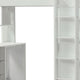 Wooden Twin Size Loft Bunk Bed with Workstation White and Gray