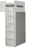 Wooden Twin Size Loft Bunk Bed with Workstation White and Gray