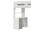 Wooden Twin Size Loft Bunk Bed with Workstation White and Gray