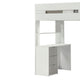 Wooden Twin Size Loft Bunk Bed with Workstation White and Gray