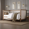 Camille Daybed | Cream Linen | Salvage Oak Brown