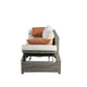 Resin Wicker and Aluminum Patio Sofa and Ottoman with 2 Pillows Beige AMF-45015