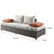 Resin Wicker and Aluminum Patio Sofa and Ottoman with 2 Pillows Beige AMF-45015