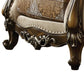 Fabric Upholstered Chair with 2 Pillows in Antique Oak Brown By Casagear Home AMF-52117