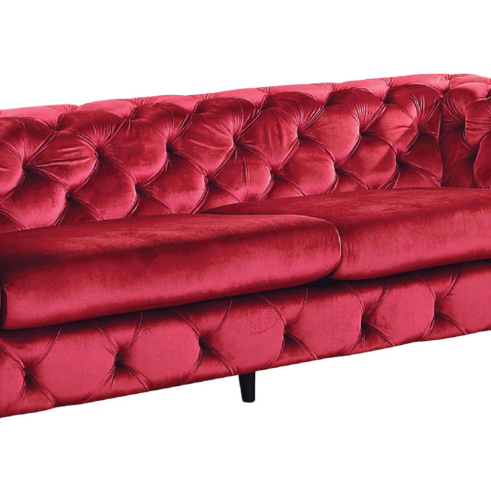 Modish Sofa Red Velvet By Casagear Home AMF-52795