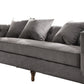 Regal Gray Velvet Sofa with 4 Pillows By Casagear Home