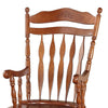 Wooden Rocking Chair with Armrests and Spindle Details Brown By Casagear Home AMF-59209