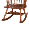 Wooden Rocking Chair with Armrests and Spindle Details, Brown By Casagear Home