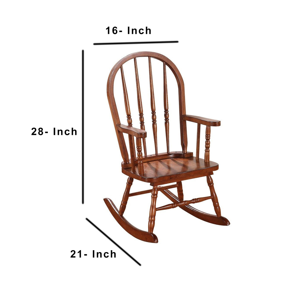 Elegant Wooden Rocking Chair, Tobacco Brown-ACME