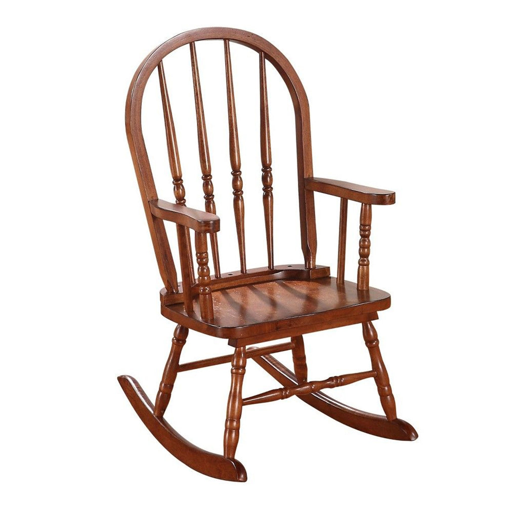 Elegant Wooden Rocking Chair, Tobacco Brown-ACME