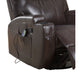Contemporary Polyurethane Upholstered Metal Rocker Recliner with Swivel Brown AMF-59278