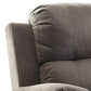 Contemporary Style Upholstered Recliner with Cushioned Armrests, Charcoal Gray
