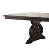 Wooden Rectangular Dining Table With Scrolled Motifs Base Rustic Walnut AMF-61030