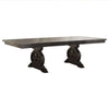 Wooden Rectangular Dining Table With Scrolled Motifs Base Rustic Walnut AMF-61030