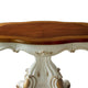 Wooden Top Dining Table With Pedestal Feet Antique Pearl & Cherry Oak AMF-63470