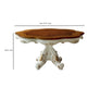 Wooden Top Dining Table With Pedestal Feet Antique Pearl & Cherry Oak AMF-63470