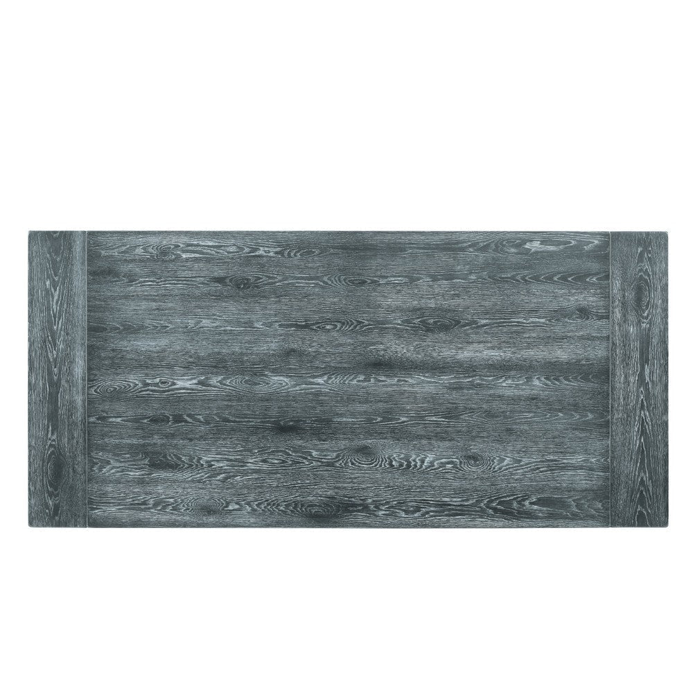 Wooden Rectangular Dining Table With Trestle Base Gray AMF-66180
